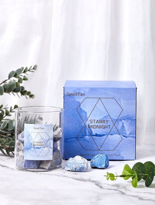 Starry Midnight Lapis Lazuli Stone Diffuser Set