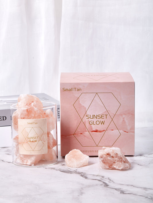 Sunset Glow Himalayan Salt Crystal Diffuser Set